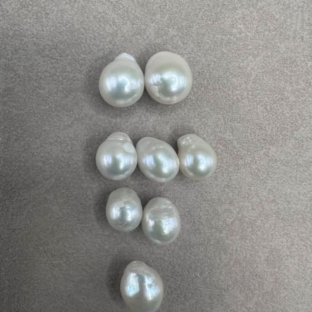 8 White Edison Baroque Pearls 11–14mm for DIY bundle